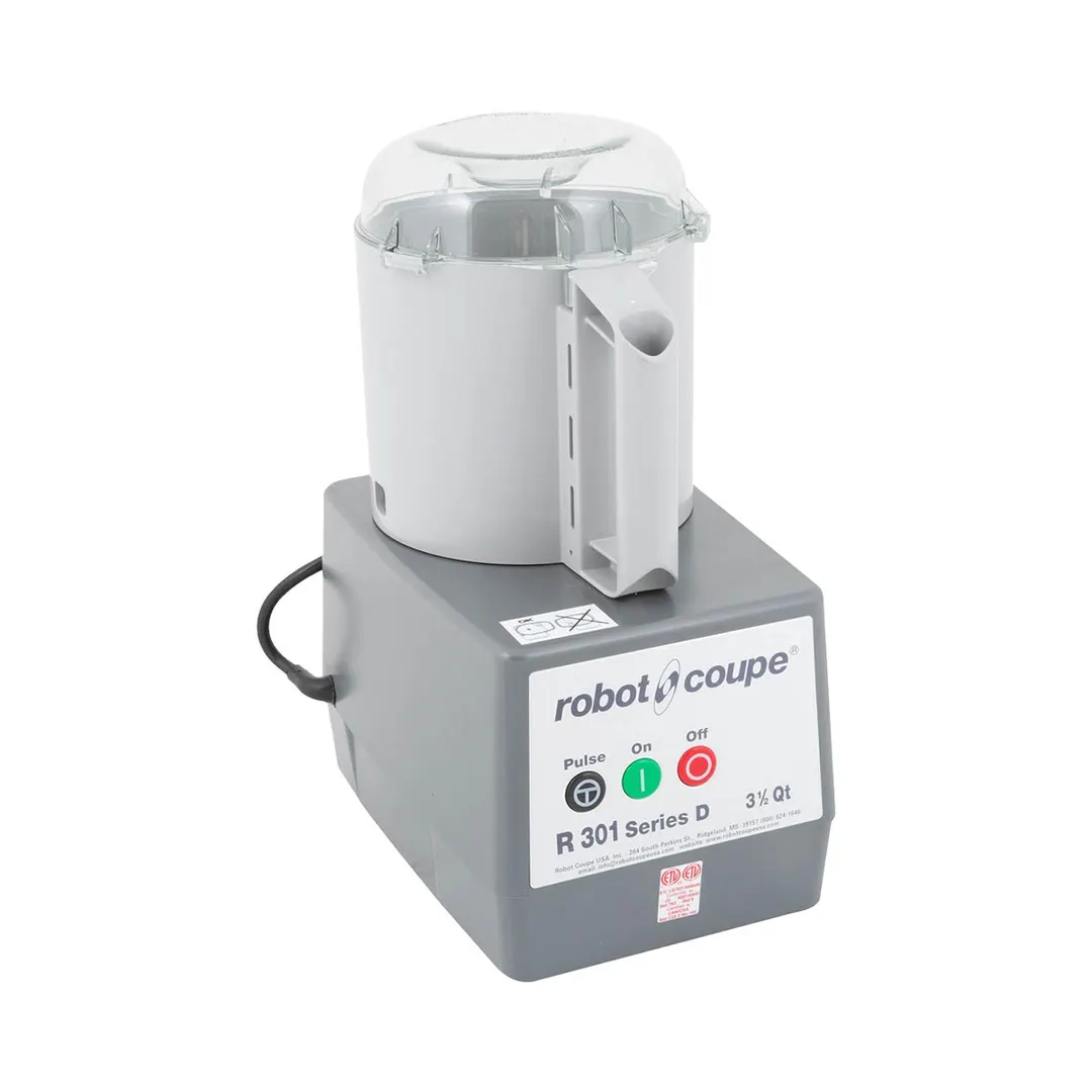 Robot Coupe R301B Commercial Food Processor, 3.7 L Gray Bowl, 1 1/2 hp, 1725 RPM