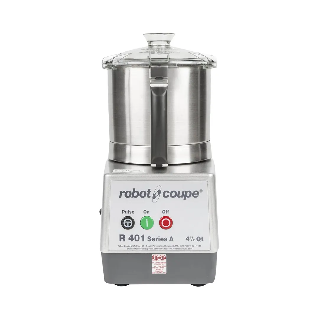 Robot Coupe R401 Combination Food Processor, 4.5L Stainless Steel Bowl with Handle, 1.5 HP, 1725 RPM