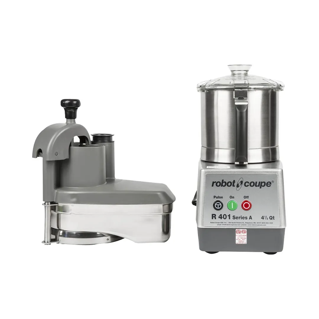 Robot Coupe R401 Combination Food Processor, 4.5L Stainless Steel Bowl with Handle, 1.5 HP, 1725 RPM