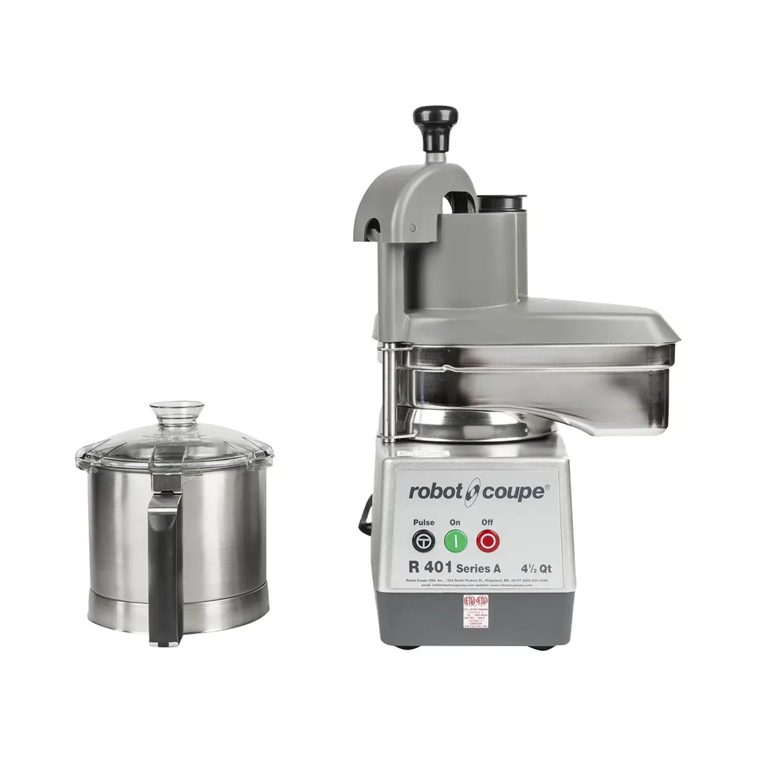 Robot Coupe R401 Combination Food Processor, 4.5L Stainless Steel Bowl with Handle, 1.5 HP, 1725 RPM
