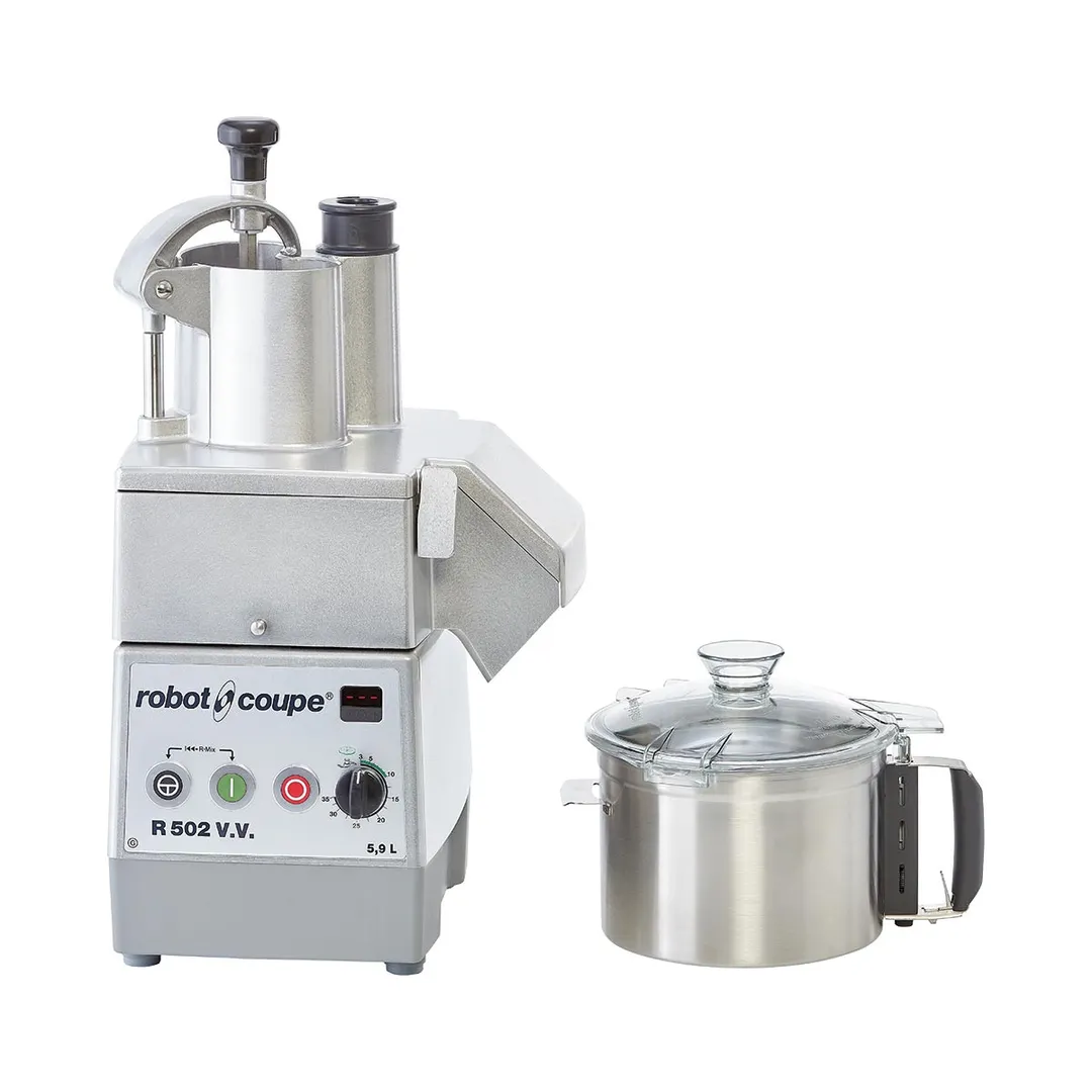 Robot Coupe R502VV Commercial Combination Food Processor, 5.9L Bowl, 2 HP, Variable Speed, 300-3500 RPM