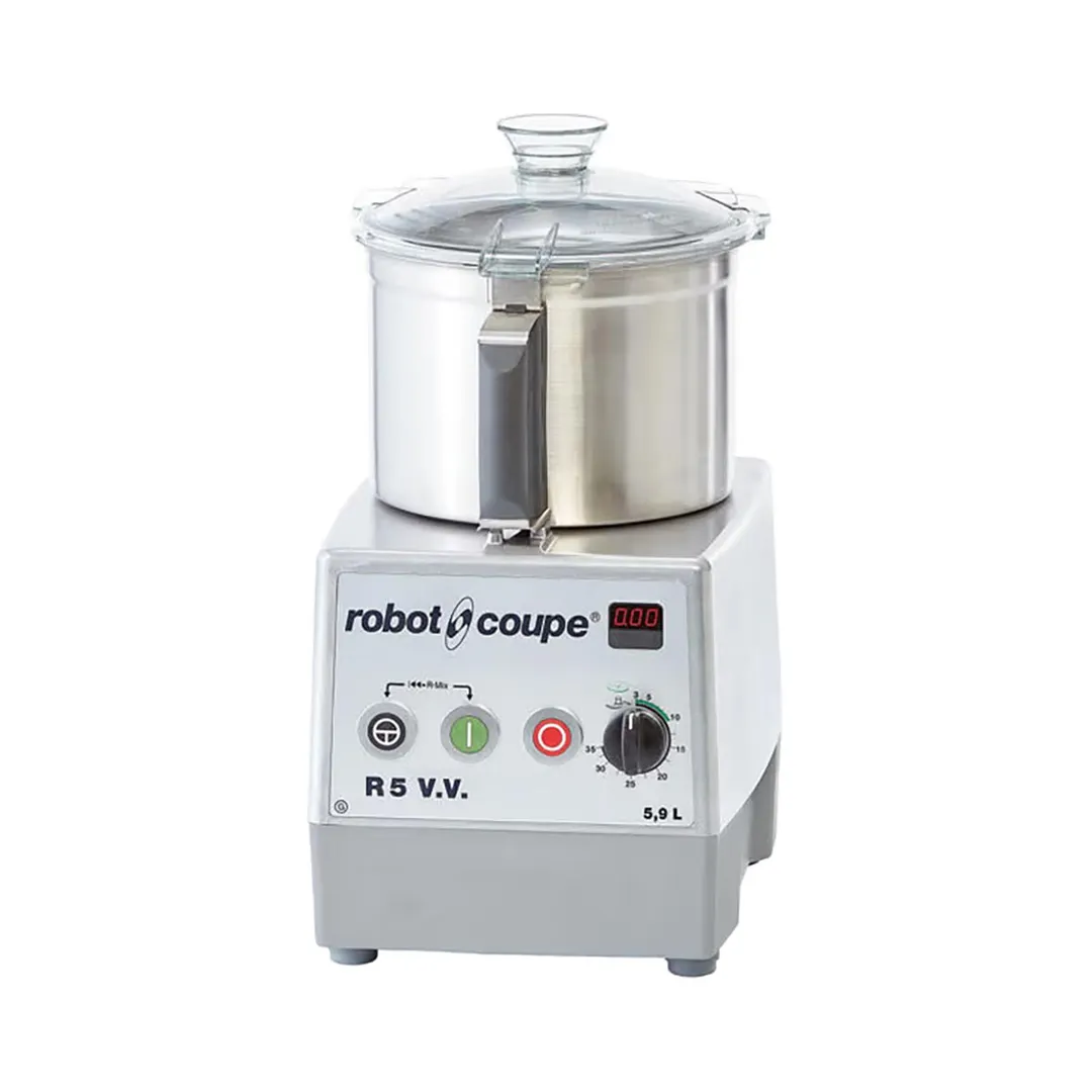 Robot Coupe R5VV Vertical Cutter Mixer, (3) Blades, 5.9L Bowl, 2 HP, Variable Speed
