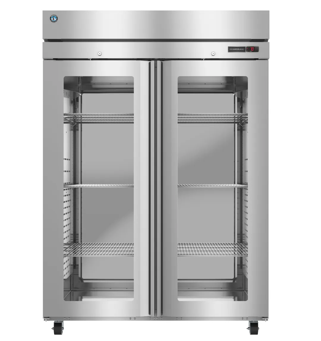 Hoshizaki HC2A-FGE-FGE 2-Section Full Glass Door Heated Holding Cabinet, 55"W x 35.75"D, Stainless Steel