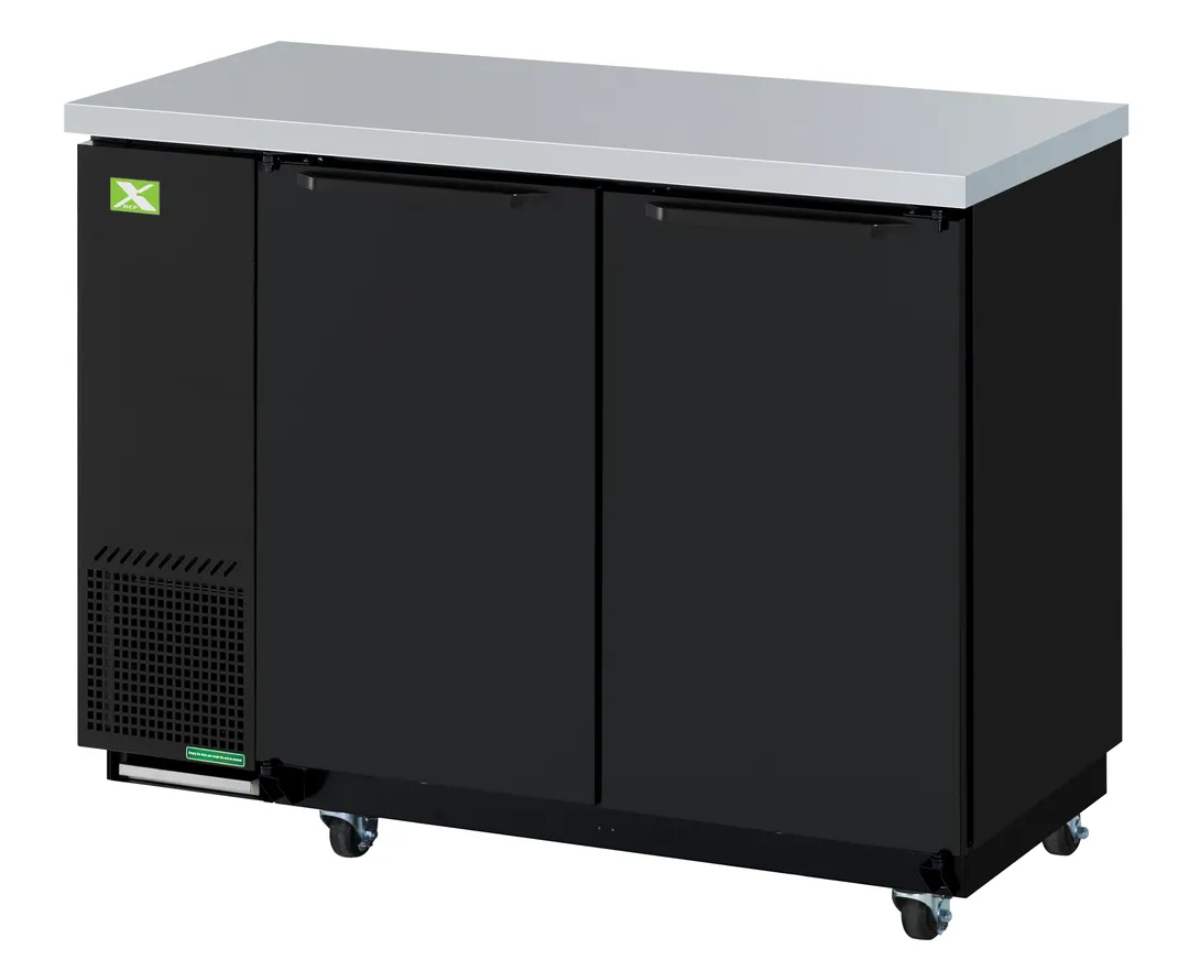 RefrigerationX XBB-24-48SB-N6 Bar Cooler 49-1/8"W x 24-1/2"D x 35-3/8"H 12.2 cu.ft Black Steel LED
