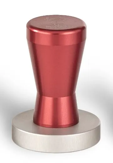 AMPTO 5963289AR Espresso Machine Coffee Tamper, Stainless Steel Base with Red Knob, Ergonomic Grip