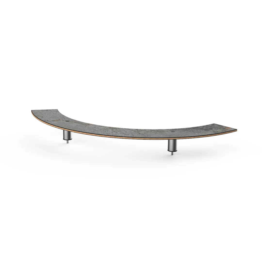 Steelite MGCIAF01GSXX 76" Configurable Buffet Table, Grey Slate BHP Laminate Top, Brushed Stainless Steel Legs