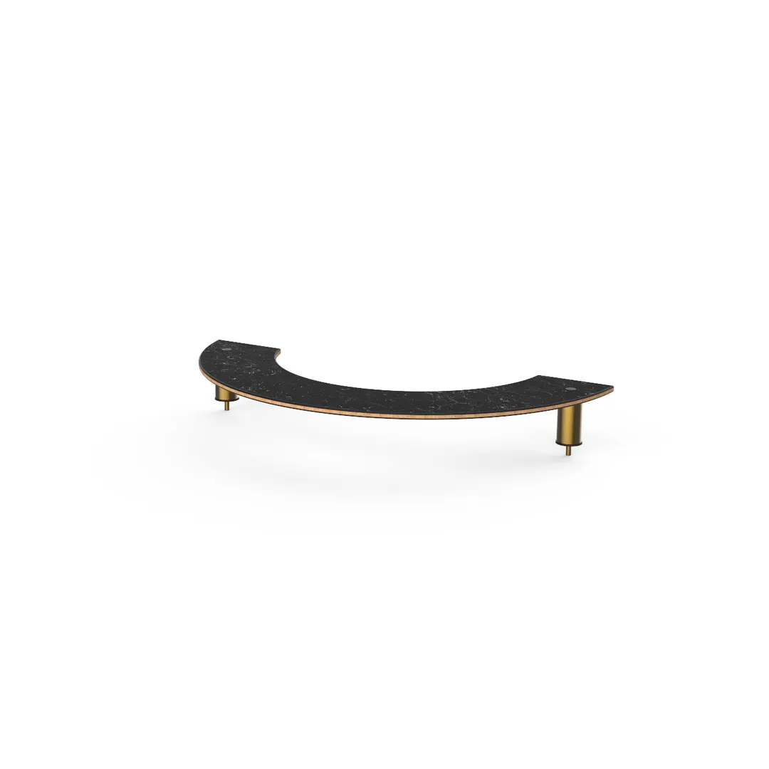 Steelite MGCIAF02MBXX 53" Configurable Buffet Table, Nero Marquina Marble BHP Laminate, Brushed Brass Legs