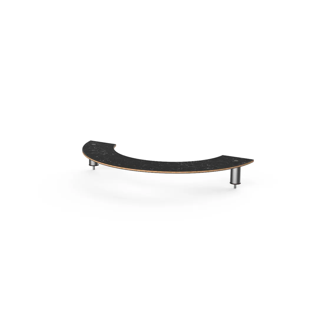 Steelite MGCIAF02MSXX 53" Buffet Table, Nero Marquina Marble BHP Laminate, Brushed Stainless Steel Legs