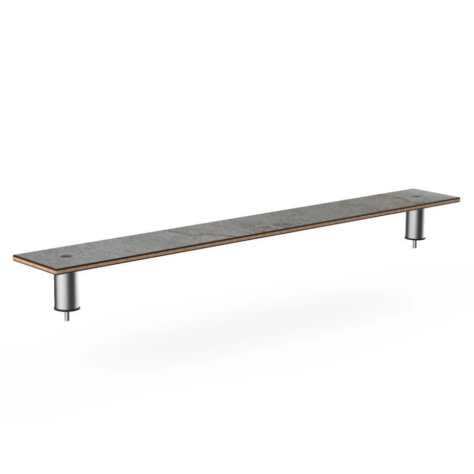Steelite MGCIAF05GSXX 71" Buffet Table, Grey Slate Laminate, Brushed Stainless Steel, 9-1/2"D x 6-1/2"H