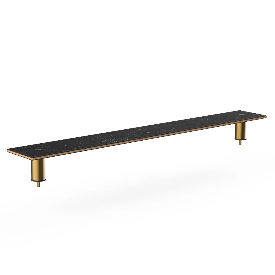 Steelite MGCIAF05MBXX 71" Buffet Table, Nero Marquina Marble BHP Laminate, Bamboo Core, 9-1/2"D x 6-1/2"H