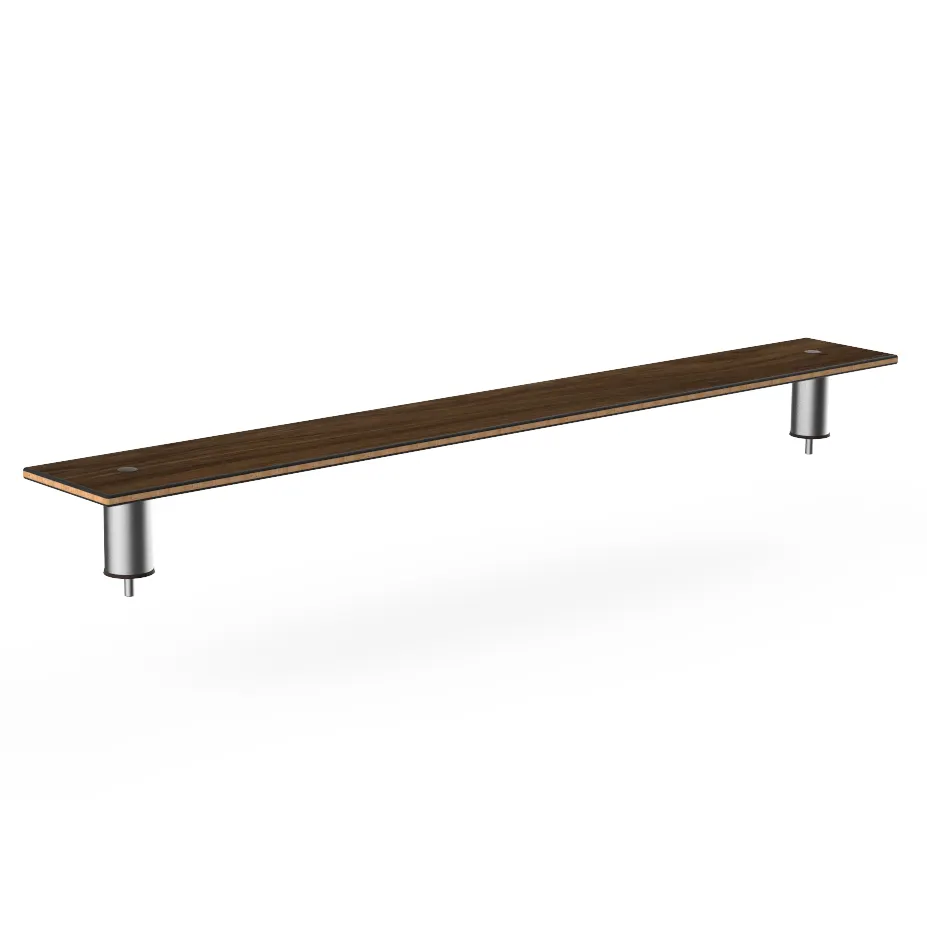 Steelite MGCIAF05WSXX 71" Buffet Table, Bengali Mango Wood BHP Laminate Top, Brushed Stainless Steel