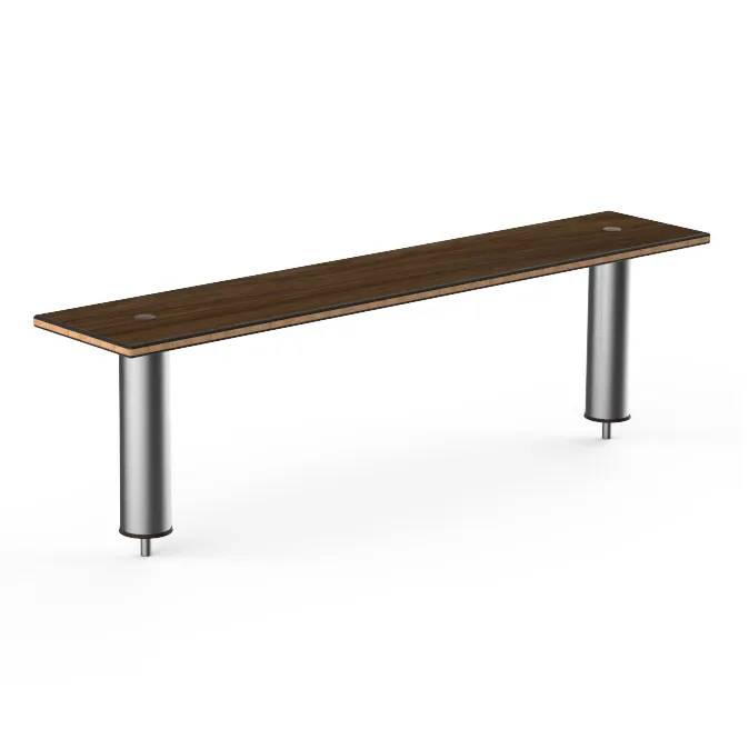 Steelite MGCIAF07WSXX 47" Buffet Table, 9-1/2"D x 12-1/2"H, Bengali Mango Wood Top, Brushed Stainless Steel