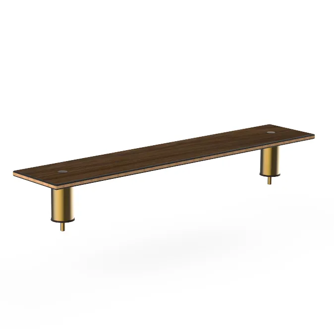 Steelite MGCIAF08WBXX 47" Buffet Table, Bengali Mango Wood, Brushed Brass, 9-1/2"D x 6-1/2"H