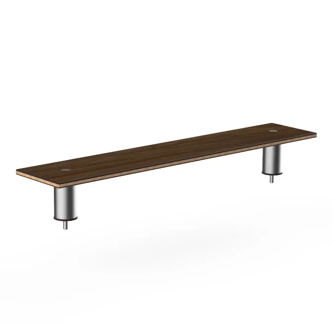 Steelite MGCIAF08WSXX 47" Buffet Table, Bengali Mango Wood Top, Brushed Stainless Steel, 9-1/2"D x 6-1/2"H