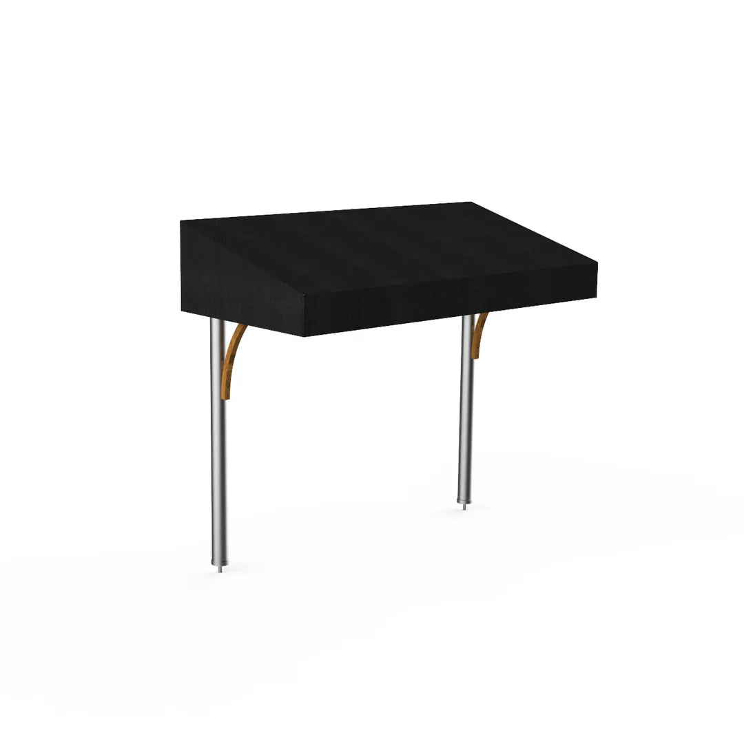 Steelite MGCIAM03XSBX 71" Buffet Table, 33-1/2"D x 61"H, Stainless Steel, Brushed Finish, Knockdown, Black Cordura Canopy