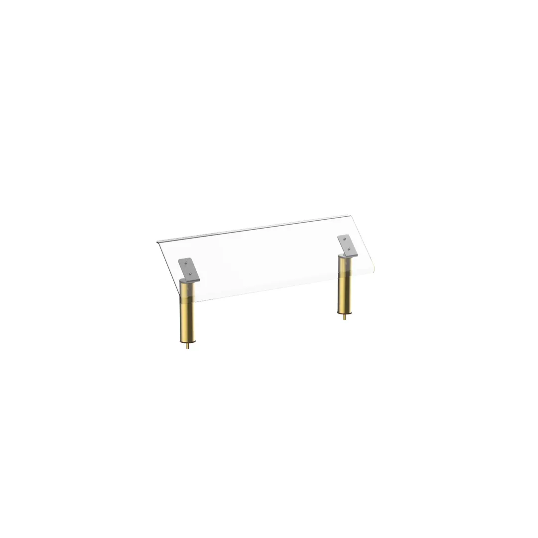 Steelite MGCIAN02XBXX Mogogo Buffet Solutions Modular Breath Guard, 47" Wide, 18.5"H, Plexiglass with Brushed Brass Segments