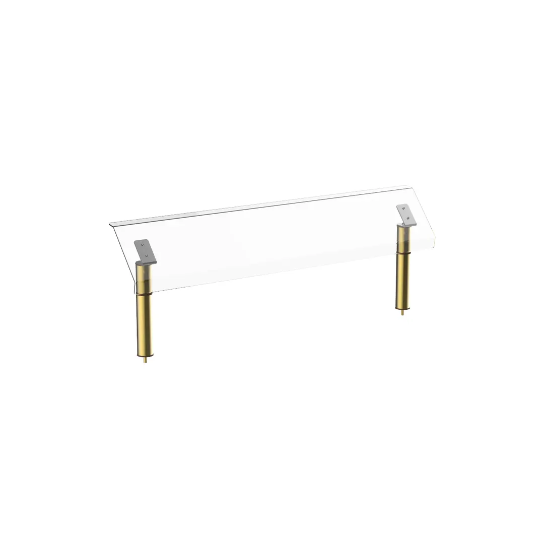 Steelite MGCIAN03XBXX 71" Buffet Table Breath Guard, Plexiglass, Brushed Brass, 24.5"H