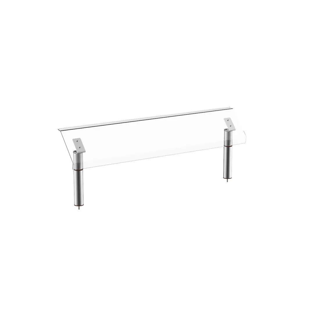 Steelite MGCIAN03XSXX 71" Buffet Table Breath Guard, Plexiglass, Brushed Stainless Steel, 24-1/2"H