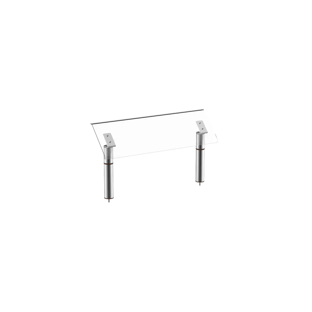 Steelite MGCIAN04XSXX 47" Buffet Table Breath Guard, 24-1/2"H, Plexiglass, Brushed Stainless Steel