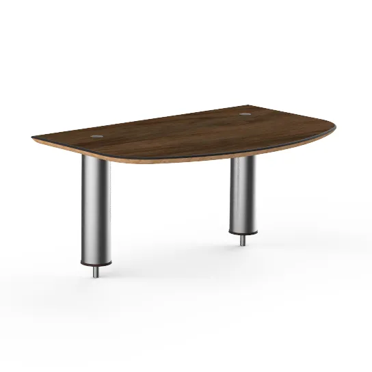 Steelite MGCIAY01WSXX 29"W x 19"D x 12"H Buffet Side Shelf, Laminated Bengali Mango Wood Top, Brushed Stainless Steel Legs