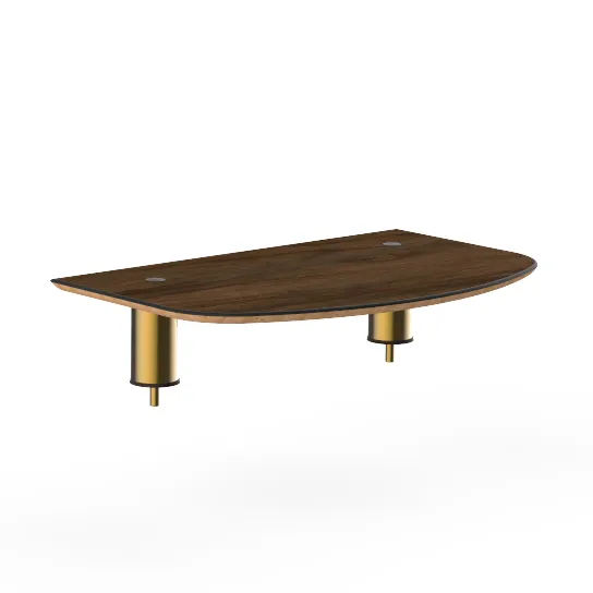 Steelite MGCIAY02WBXX 29"W x 19"D x 6"H Laminated Wood Buffet Shelf, Brushed Brass Legs