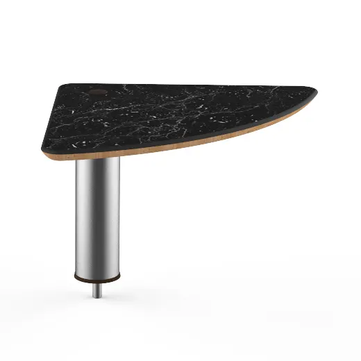 Steelite MGCIAY12MSXX 17" x 17" x 12.5"H Triangular Buffet Shelf, Nero Marquina Marble BHP Laminate Top