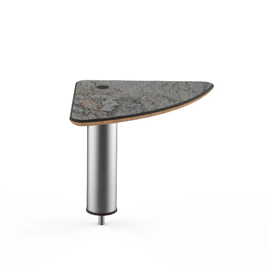 Steelite MGCIAY13GSXX 14x14x12.5in Grey Slate Laminated Buffet Table with Brushed Stainless Steel