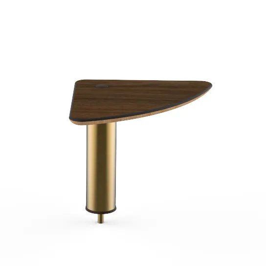 Steelite MGCIAY13WBXX 14x14x12.5in Triangular Buffet Shelf, Bengali Mango Wood BHP Laminate, Brushed Brass