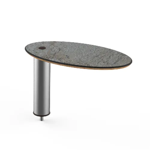 Steelite MGCIAY16GSXX 20"W x 10"D x 12.5"H Buffet Table, Grey Slate BHP Laminate Top, Brushed Stainless Steel