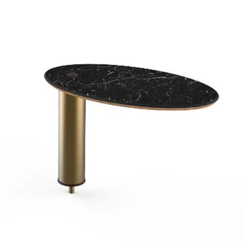 Steelite MGCIAY16MBXX 20"W x 10"D x 12.5"H Oval Nero Marquina Marble BHP Laminate Buffet Shelf