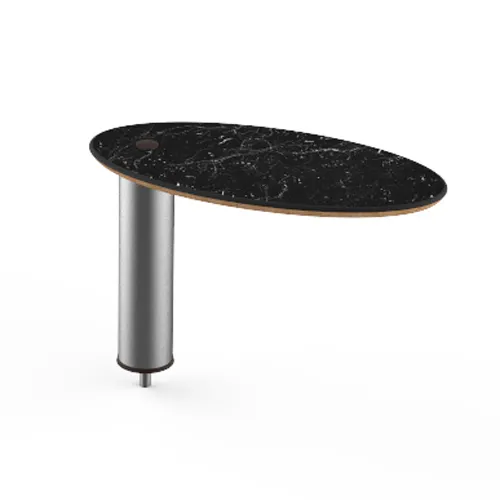 Steelite MGCIAY16MSXX 20" x 10" x 12.5"H Oval Nero Marquina Marble BHP Laminate Buffet Table