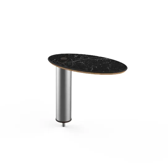 Steelite MGCIAY17MSXX 16" x 8" x 12.5"H Oval Nero Marquina Marble BHP Laminate Buffet Table