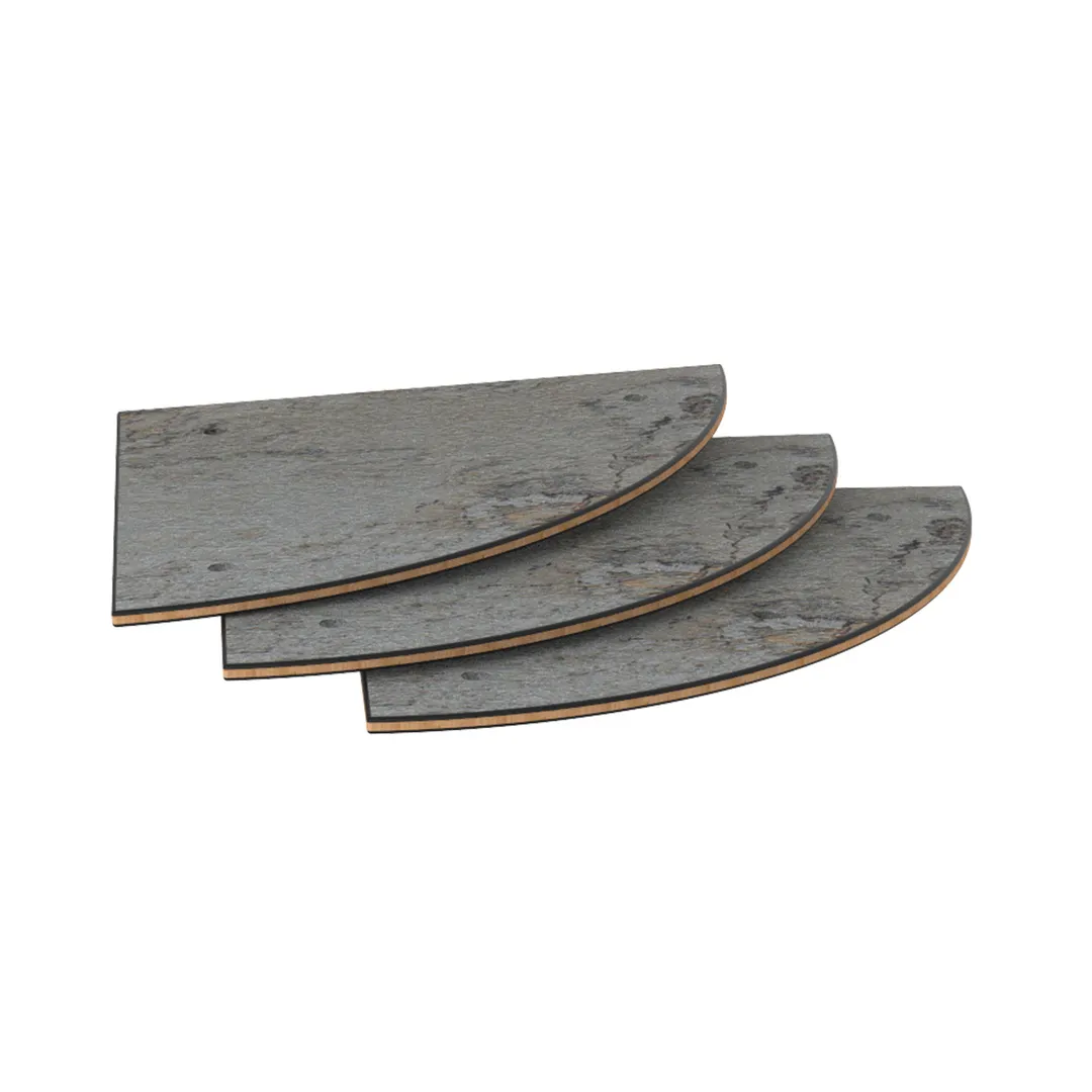 Steelite MGCILX01GXXX Mogogo Buffet Solutions Modular High Display Shelf Set, 29-1/2" x 29-1/2", Grey Slate BHP Laminate with Bamboo Core Top, Brushed Stainless Steel