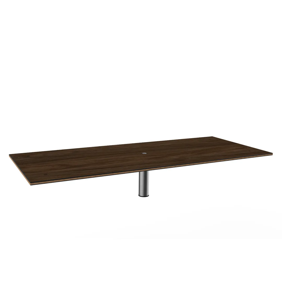 Steelite MGCITB01WSXX 71" x 29.5" Rectangular Buffet Table, Bengali Mango Wood BHP Laminate Top, Brushed Stainless Steel