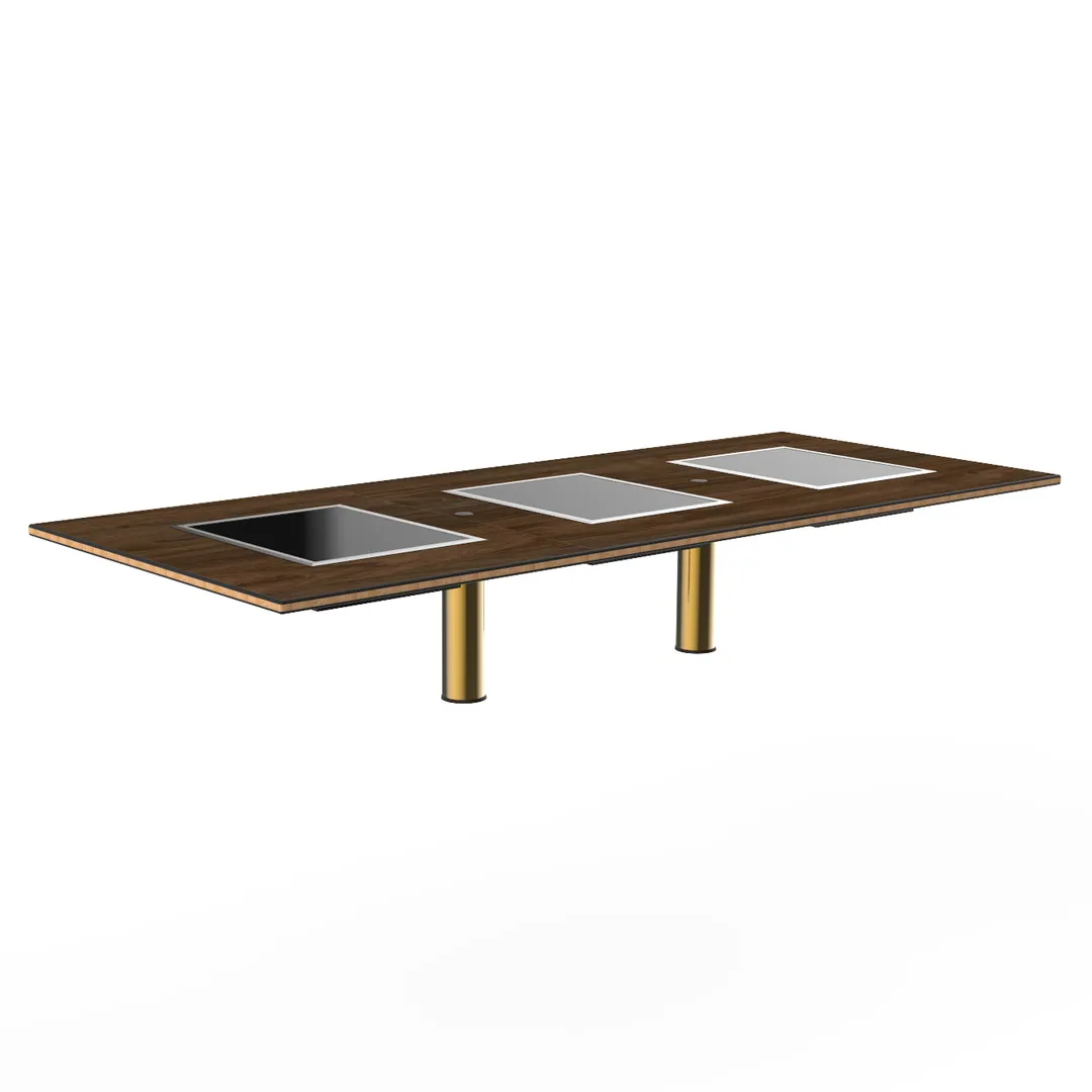 Steelite MGCITD02WBXX 71" Configurable Buffet Table, Bengali Mango Wood Top, Brushed Brass, 270W 120V
