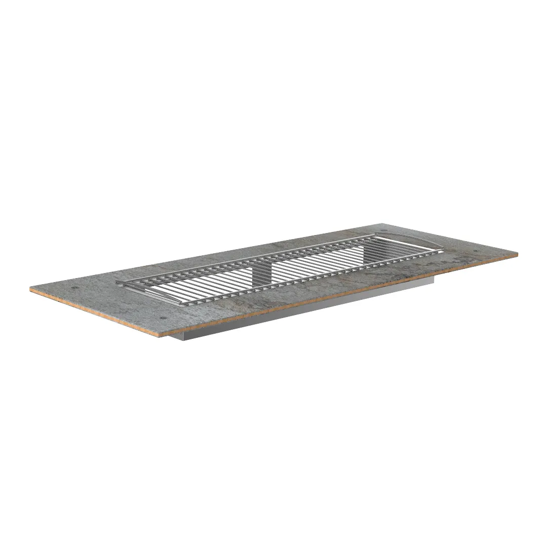 Steelite MGCITD04GXXX 71" Configurable Buffet Table, Grey Slate BHP Laminate, Bamboo Core Top, Grill Top