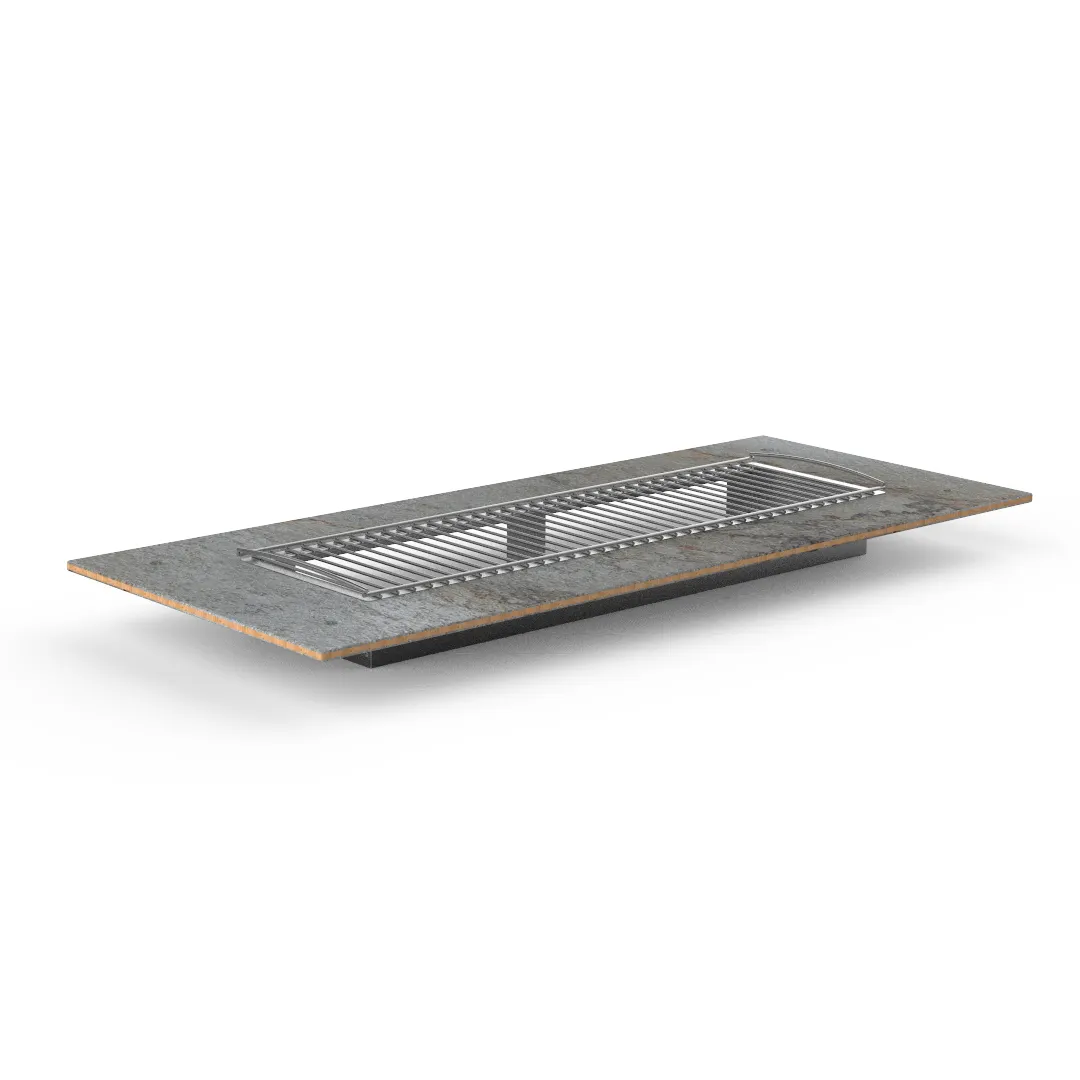 Steelite MGCITD04GXXX 71" Configurable Buffet Table, Grey Slate BHP Laminate, Bamboo Core Top, Grill Top