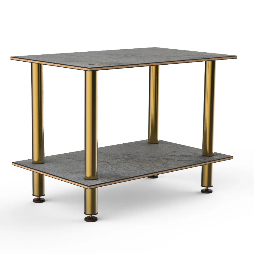 Steelite MGCMDX02GBXF 2-Tier Buffet Table, 47"W x 29.5"D x 35"H, Grey Slate BHP Laminate Top
