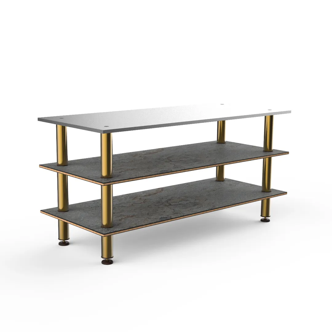 Steelite MGCMLA05GBXF 71" Configurable Buffet Table, 3-Tier, 29-1/2"D x 33"H, Stainless Steel Top, Grey Slate BHP Laminate