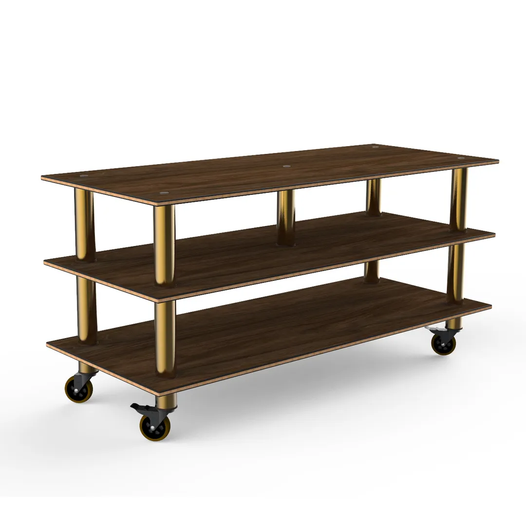 Steelite MGCMLB09WBXW 71" Configurable Buffet Table, 3-Tier, 29-1/2"D x 35"H, Bengali mango wood BHP laminate