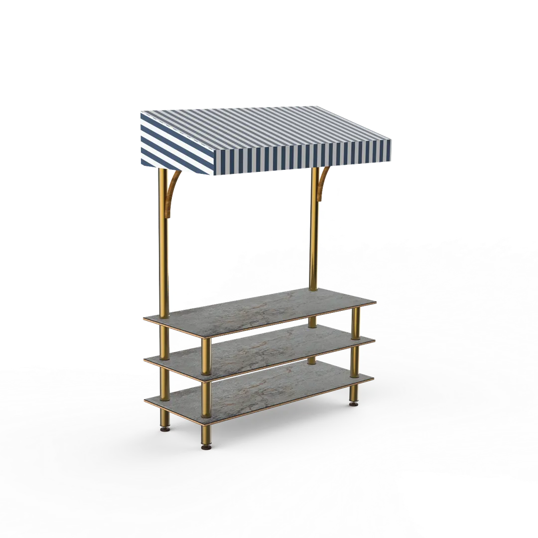 Steelite MGCMLB10GBWF Mogogo Modular Classic Canopy Unit, 71" x 29.5" x 96"H, Grey Slate Brushed Brass