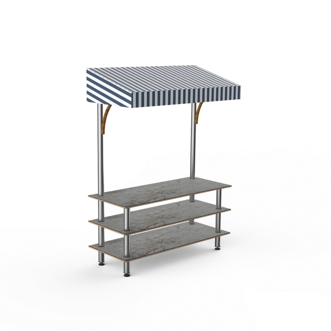 Steelite MGCMLB10GSWF Mogogo Modular Classic Canopy Unit, 71" x 29-1/2" x 96"H, Grey Slate Stainless Steel