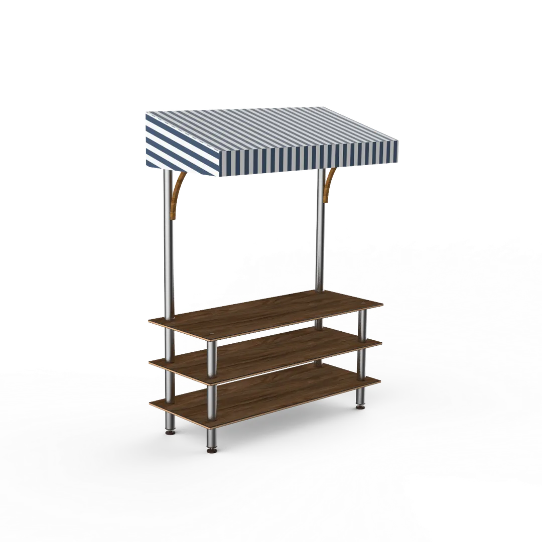 Steelite MGCMLB10WSWF Mogogo Modular Classic 71" Buffet Table, 29-1/2"D x 96"H, Bengali Mango Wood, Stainless Steel