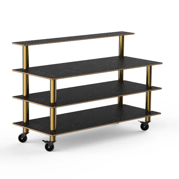 Steelite MGCMLB13MBXW Mogogo Buffet Solutions Modular Classic Plus 3-Tier 71" x 29-1/2" x 47"H Rectangular with Back Shelf