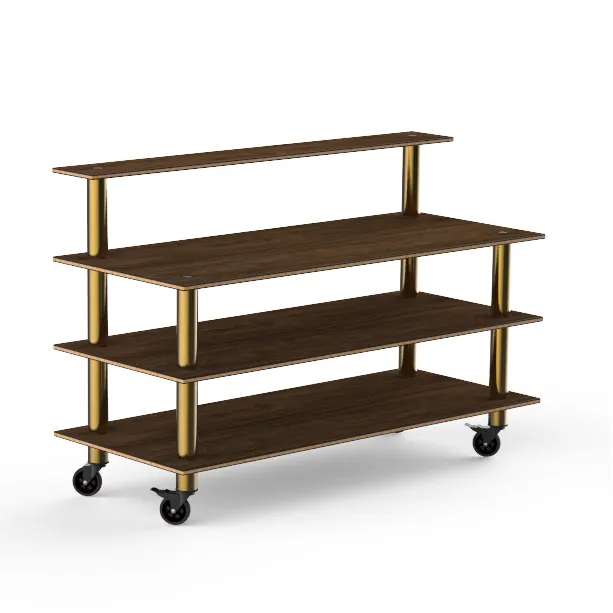 Steelite MGCMLB13WBXW 71" Configurable Buffet Table, 3-Tier, 29"D x 47"H, Bengali Mango Wood BHP Laminate Top