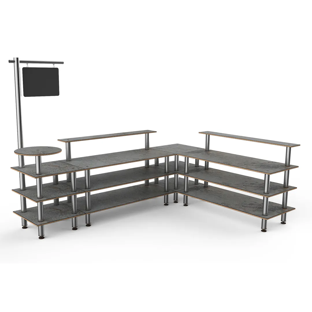 Steelite MGCMLB14GSXF 130"W Configurable Buffet Table, 100"D, 95"H, Gray Mogogo Finish, Canopy Style, Modular Design