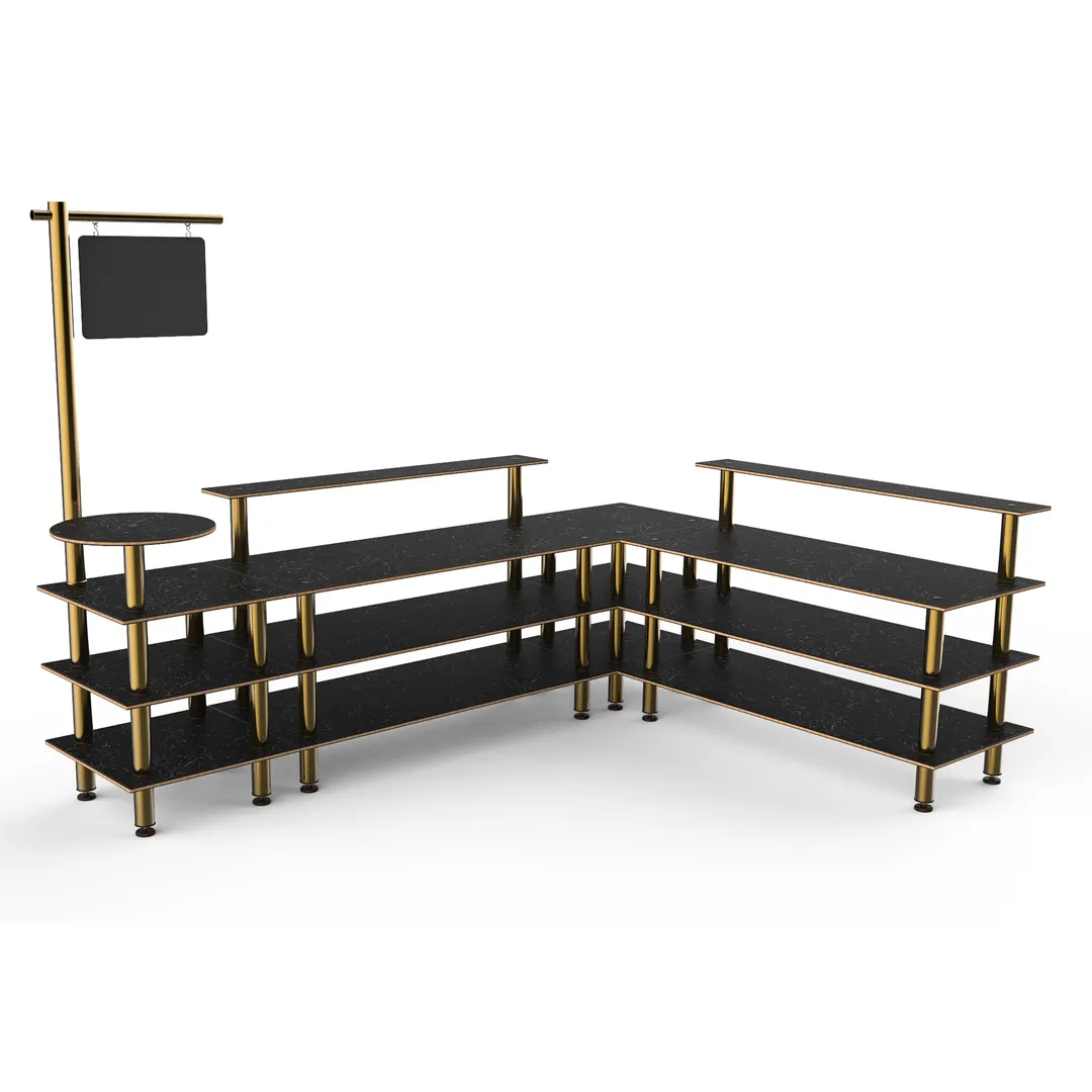 Steelite MGCMLB14MBXF 130"W Configurable Buffet Table, 100"D, 95"H, Black Mogogo Finish, Canopy Style