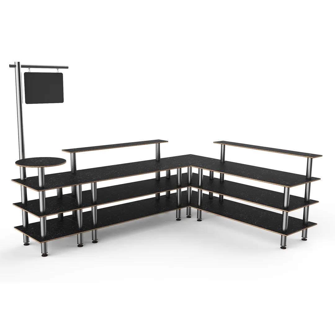 Steelite MGCMLB14MSXF 130"W Configurable Buffet Table, Mogogo, Black, Canopy Style, Mixed Materials