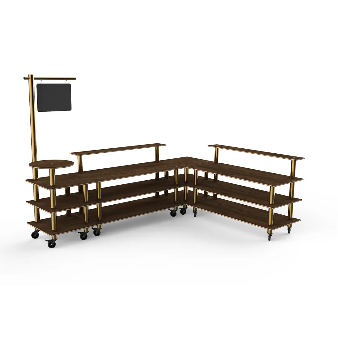 Steelite MGCMLB14WBXW Configurable Buffet Table, 130"W x 100"D x 95"H, Mogogo, Canopy Style, Mixed Materials, Modular Design