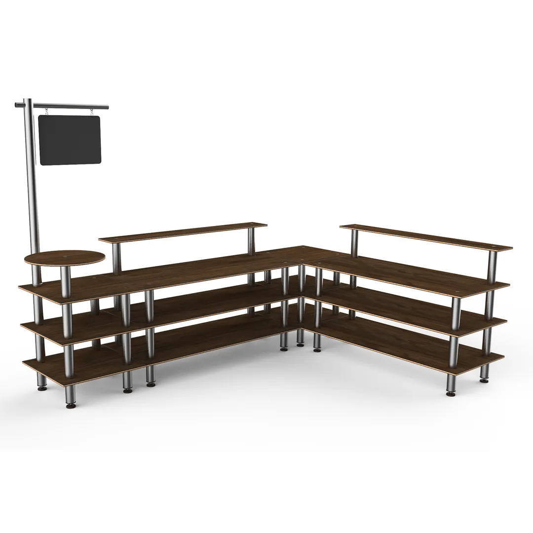 Steelite MGCMLB14WSXF 130"W x 100"D x 95"H Canopy Buffet Table, Mixed Materials, Brown Mogogo Finish